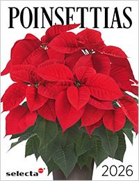 The cover of the 2026 Poinsettias catalog featuring a large red poinsettia.